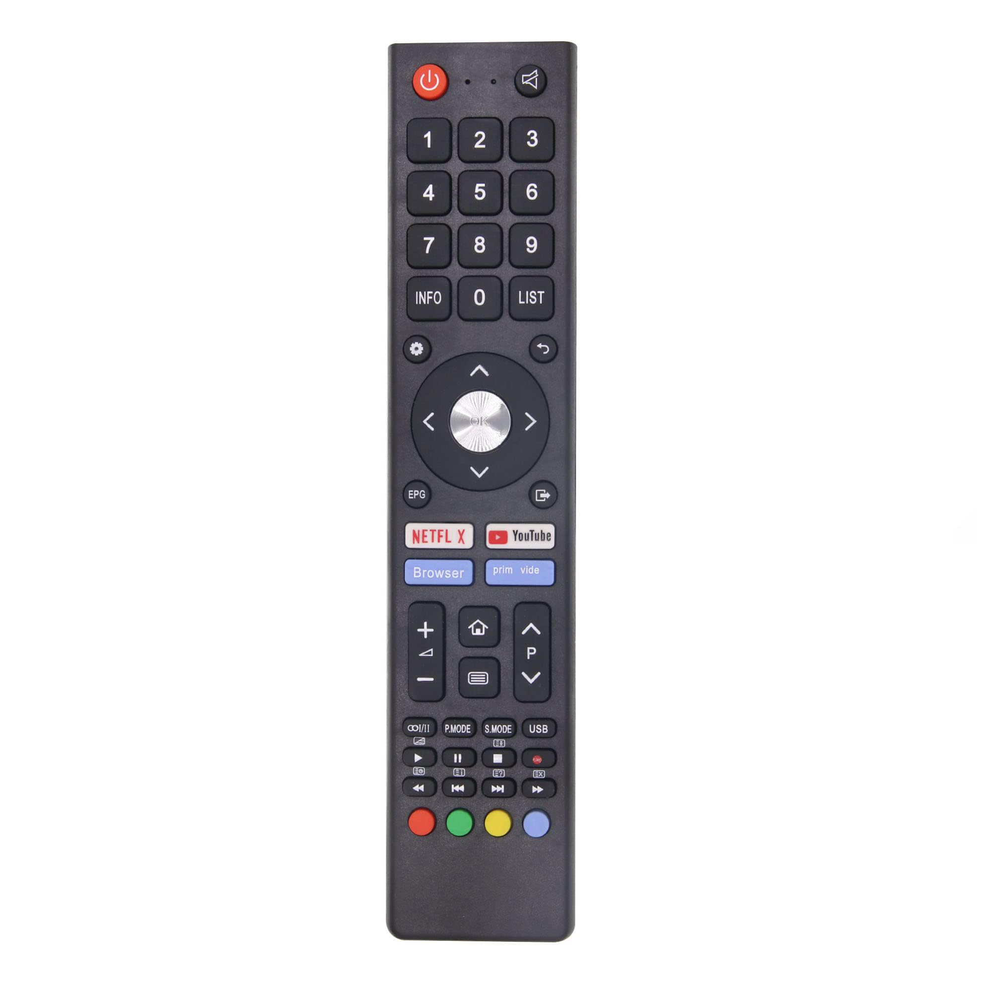 FOXRMT Télécommande pour Chiq Changhong UHD TV U55H7N L32H7N L40H7N L43H7N L50H7N L55H7N GCBL-TV02BDBIR U58H7N U43H7N U50H7N pour Saba SA24S46A9 SA32S67A9 SA40S67A9-Aucune Configuration requise