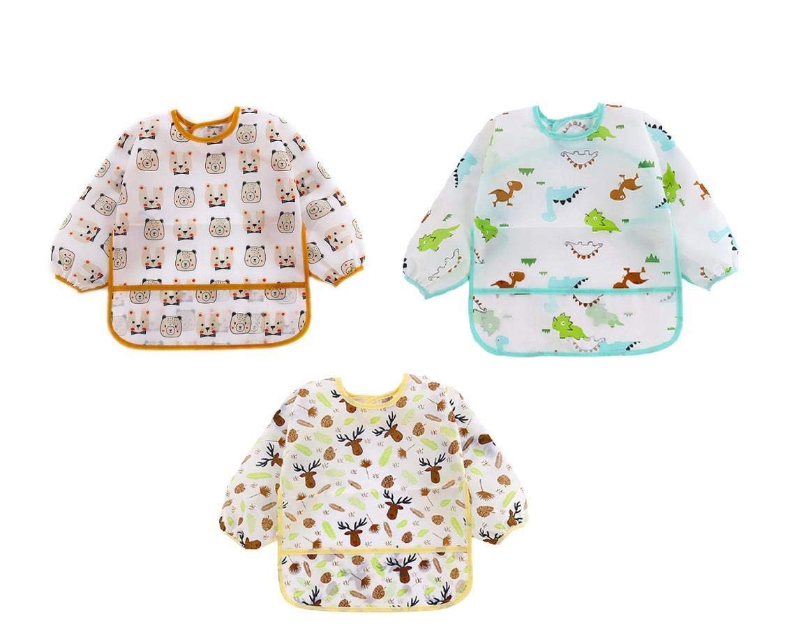 CHICHI:OÜ Lätzchen Mit Ärmeln 2er Set - Wasserdicht & Mit Auffangtasche