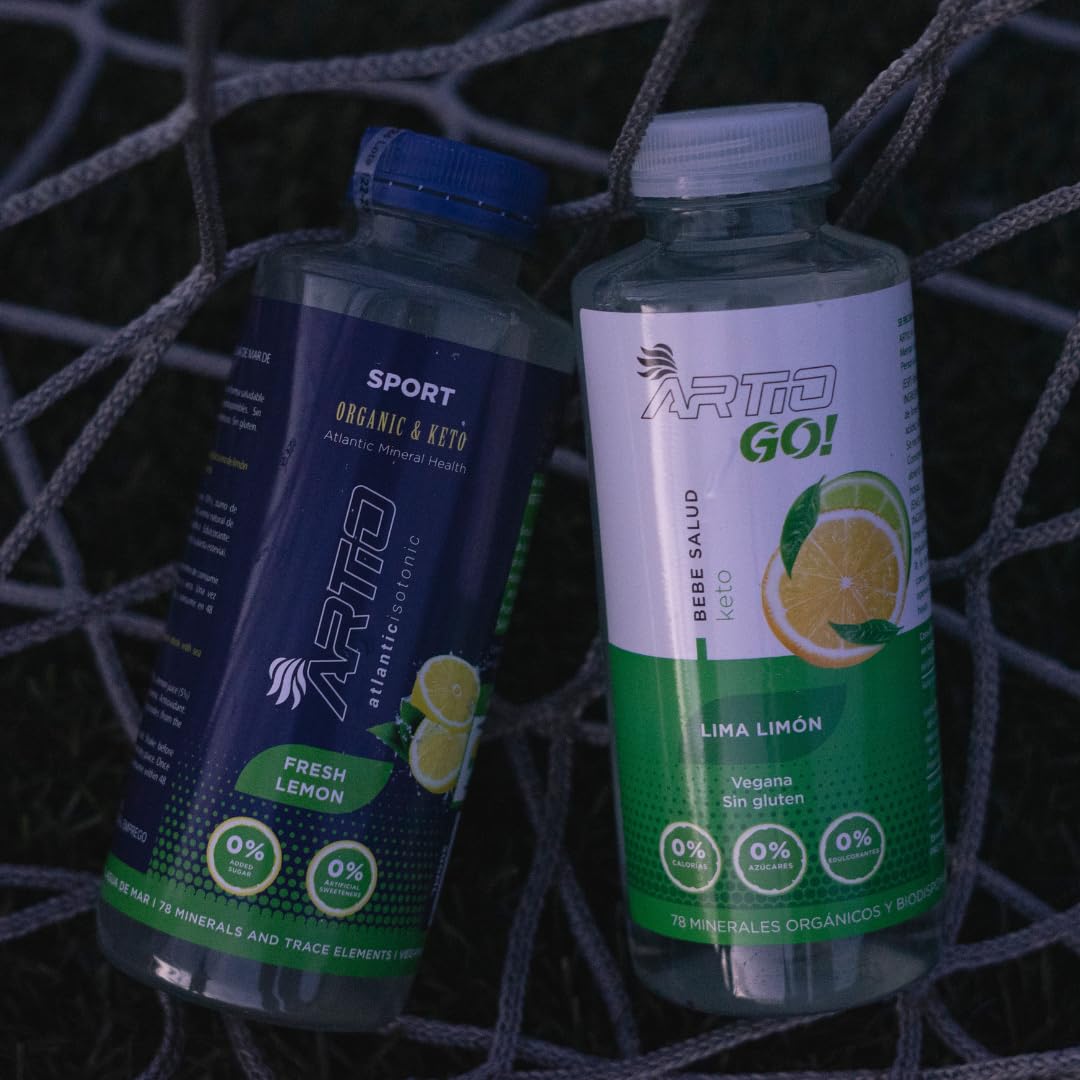 ARTIO GO! Lima-limón Bebida isotónica elaborada con un 3% de agua de mar y 78 minerales biodisponibles que proporcionan la mejor hidratación (12x500ml)