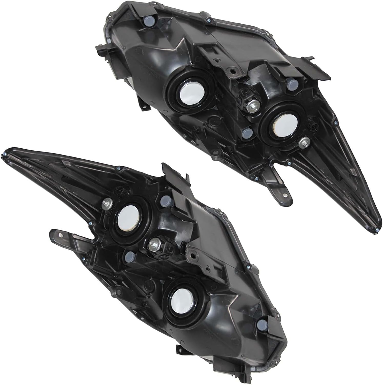 Headlight Assembly Fit for 2012-2015 Toyota Prius,Halogen Headlamp Replacement Driver Passenger Side Chrome Housing Amber Reflector Clear Lens TO2518134 TO2519134