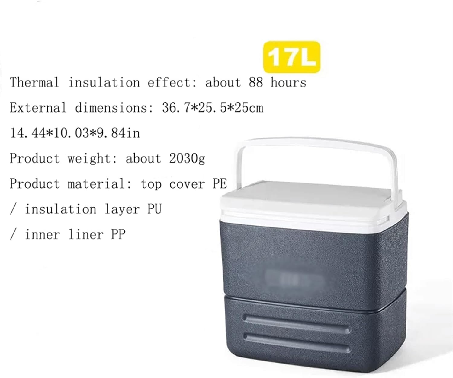 Ice Buckets 8.2L/17L/26L Ice Bucket with Handle Ice Bucket Plastic Cooler Stall Ice Smoothies Camping Food Insulation Box Home Refrigeration Box Fishing Seafood Takeaway Outdoor Ice Bucket Kits