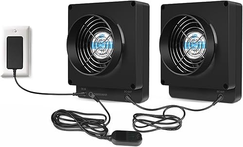 DAOTAILI Ventilador de tienda de cultivo, ventilador de invernadero con sensor de humedad y temporizador automático, ventilador de ventilación de