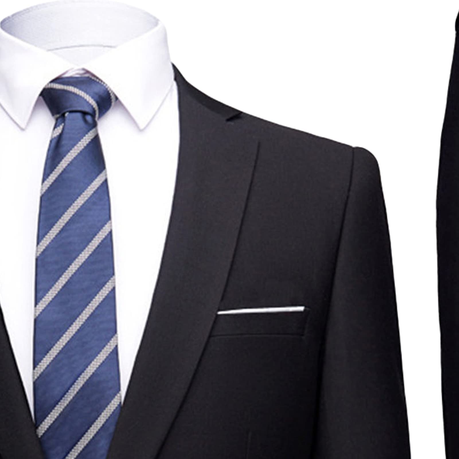 Men's One Button 2 Piece Suits Solid Formal Wedding Tux Blazer & Pants Casual Daily Party Dress Suit Jacket Set (Black 1,4X-Large)