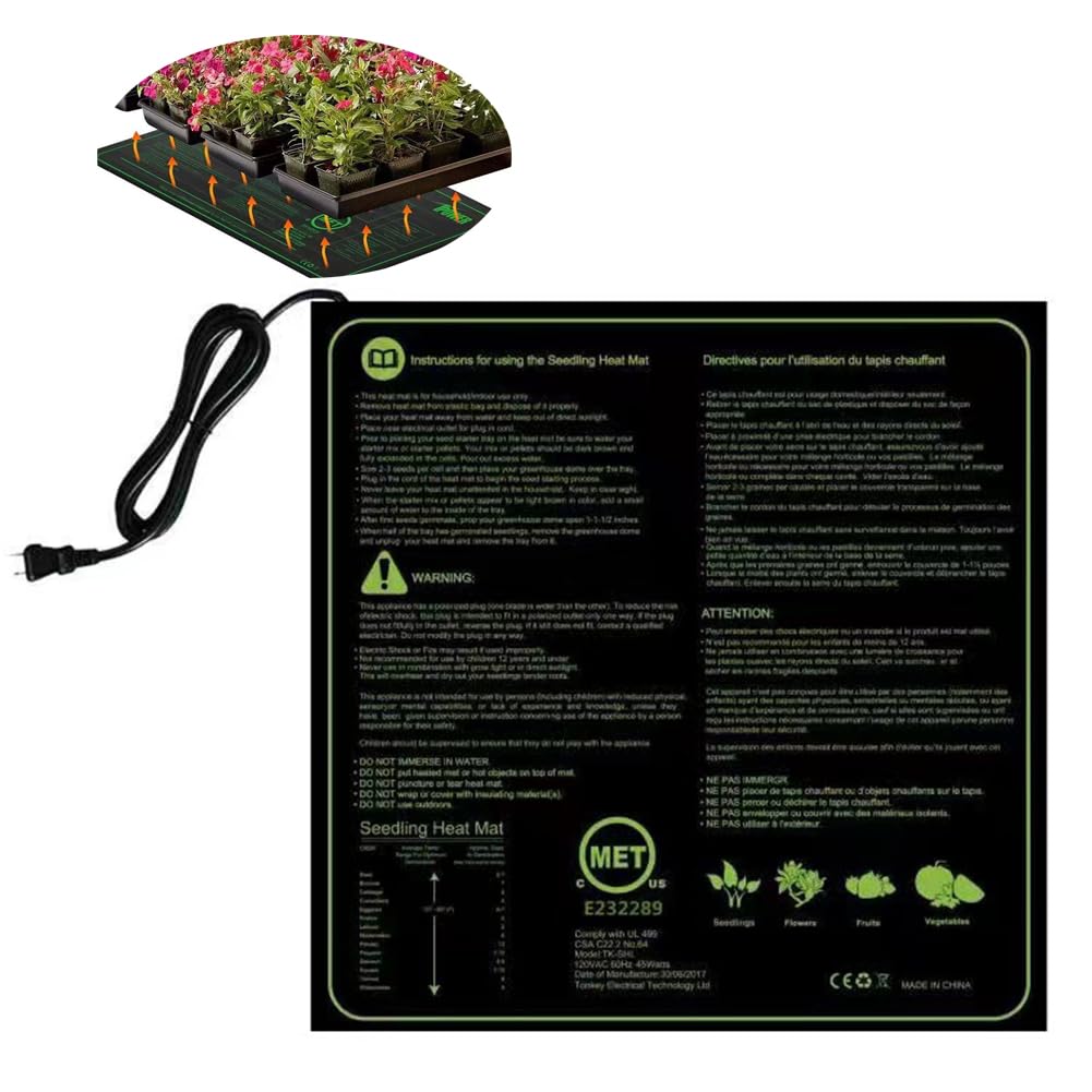 EEYZD Plant Heat Mat,Seedling Growth Thermostatic Heating Mat,Waterproof Durable Heat Mats, for Indoor Plant Growth,45w