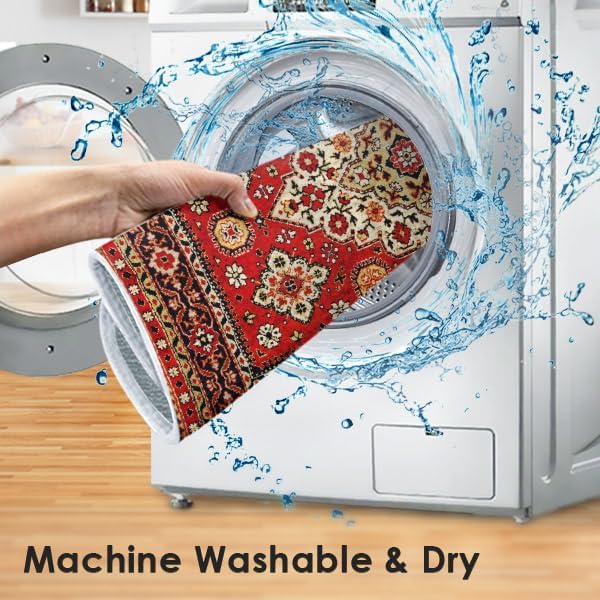 Miniatura 5 de Tapete para secar platos, almohadilla de microfibra absorbente turca marroquí roja real para decoración de encimera de cocina, resistente al calor y