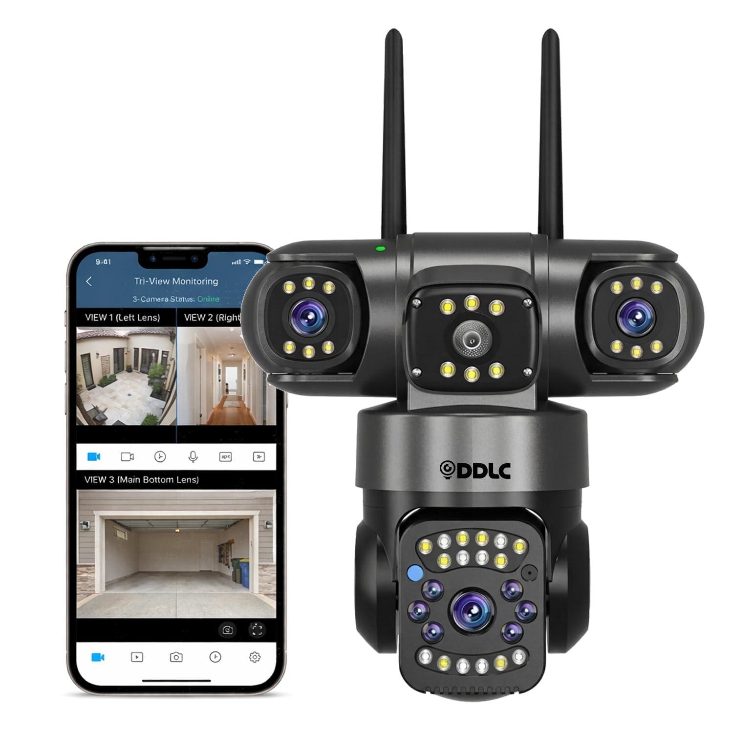 DDLC 6MP Triple Lens PTZ CCTV Camera for Outdoor Security | 360° Rotation | Color Night Vision | Motion Detection | Two Way Audio | Automatic Alert | Wireless Home Security with Mobile App V380 Pro-image-37