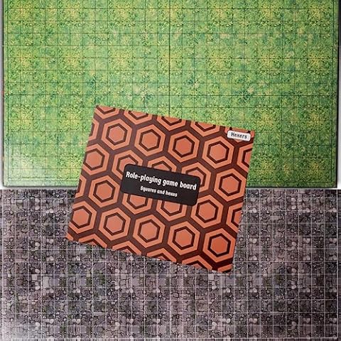 Hexers Terrain Lite Role-Playing Game Board RPG Game Mat Alternative, Compatible with Dungeons and Dragons DD D&D and Pathfinder 1 inch Squares, RPG Miniatures Mat or Tabletop Role-Playing Dice Map Cover