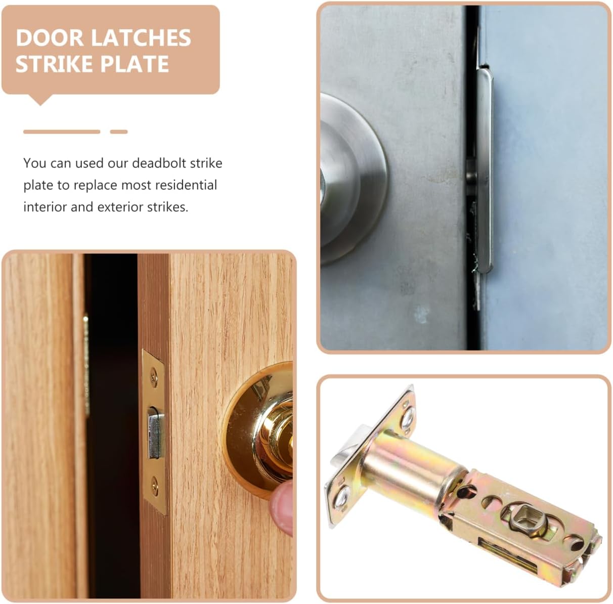 ARTIBETTER Adjustable Tubular Mortice Latch Door Lock Accessories 3.77X2.16X0.98 Inch for Bedroom Door Knob Replacement Interior Door Locks with Easy Installation and Secure Fit