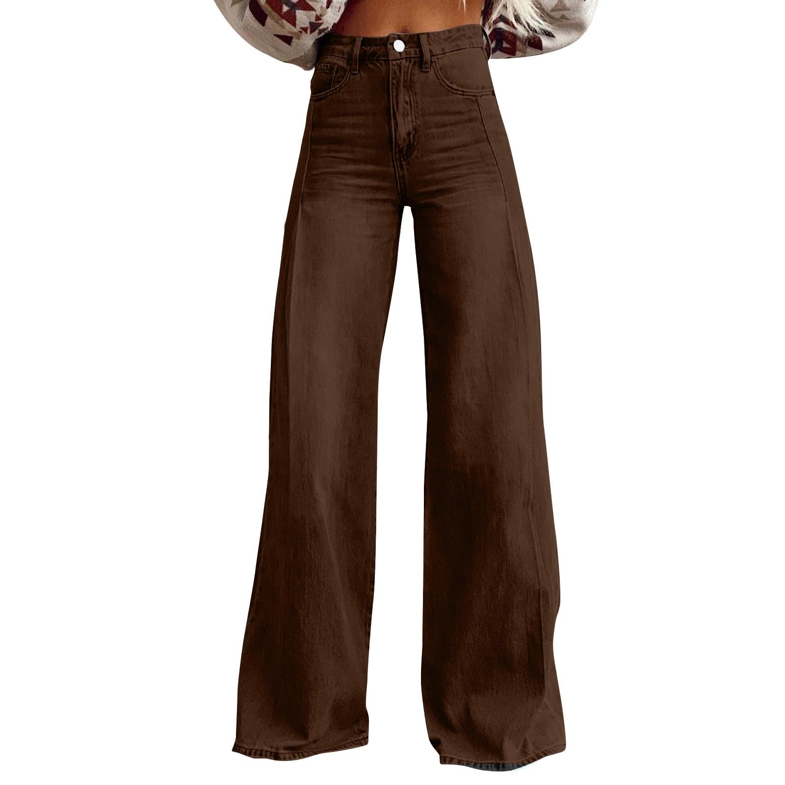 Womens Fashion Casual Vintage Wide Leg Dressy Loose Fit Jeans