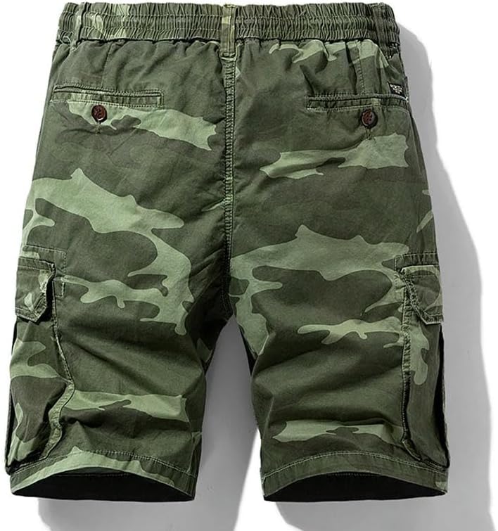 Men's Summer Cotton Cargo Shorts Multi-Pocket Casual Breathable