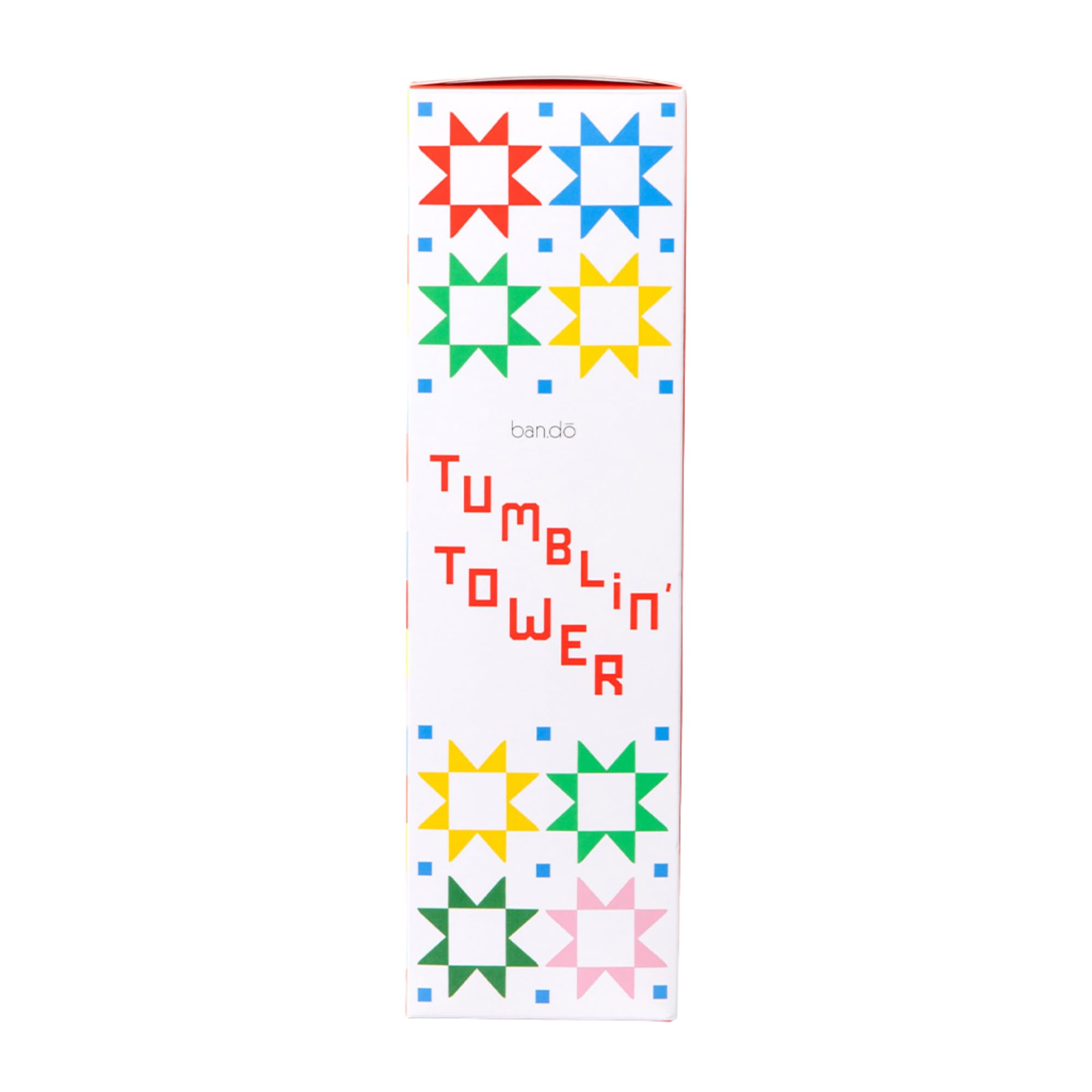 ban.do Tumbling Blocks Game, Quilt Design | Gioco colorato della pila delle mattonelle del blocco di legno 54 per adulti e scatola di immagazzinaggio