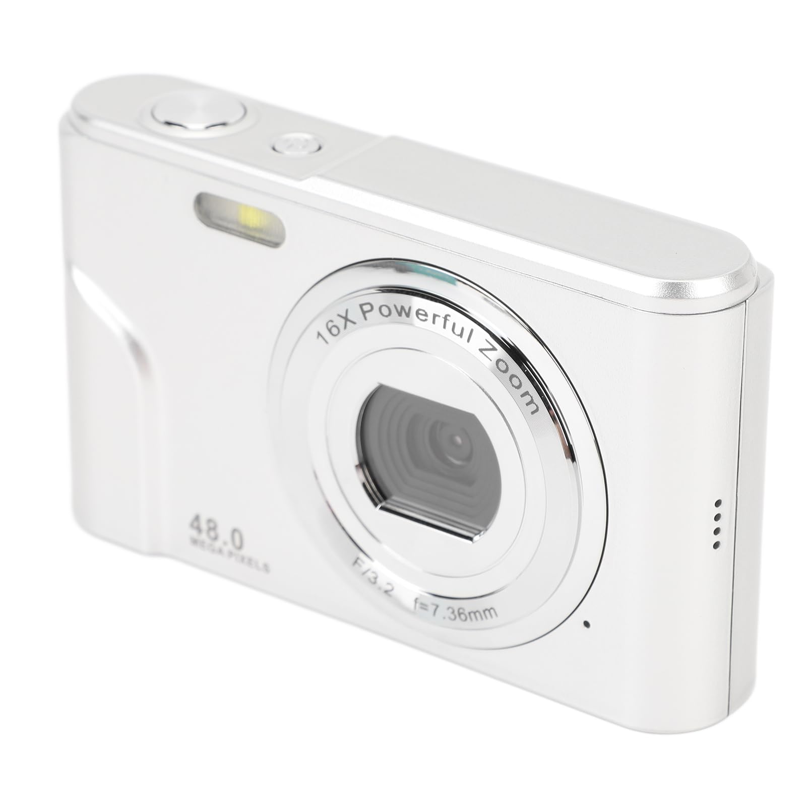Aparat Cyfrowy 48MP 1080P Kompaktowy Aparat Cyfrowy z 16-krotnym Zoomem dla Początkujących Dorosłych (SILVER)