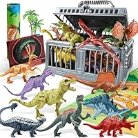 JOYIN Dinosaur Toys with Activity Play Mat & Storage Cage, 19 PCS Realistic Dinosaur Figures & Trees for Toddlers Kids Ages 3-5, Ideal for Boys and Girls Gift