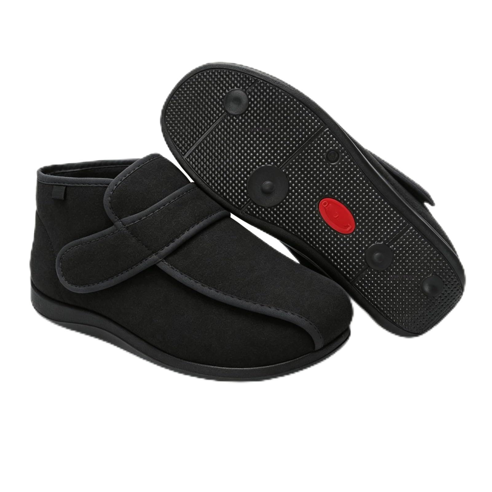 Scarpe per diabetici per donne e uomini, per piedi gonfi, ampia vestibilità, piede anziano, larghezza ampia, regolabile, suola antiscivolo, caldo pile felpato, scarpe da passeggio