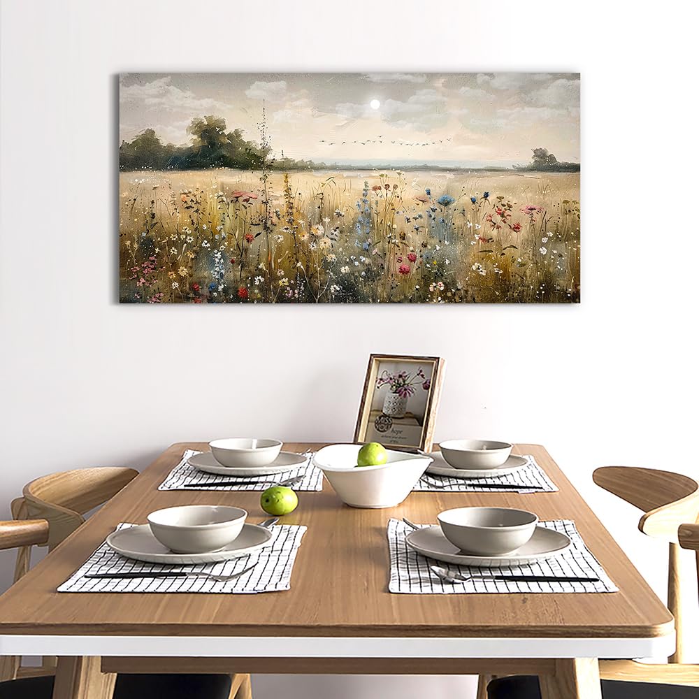 Decoración de pared para sala de estar, impresiones en lienzo, arte de pared, dormitorio, oficina, decoración vintage, pintura abstracta rural, paisajes naturales, obras de arte listas para 4