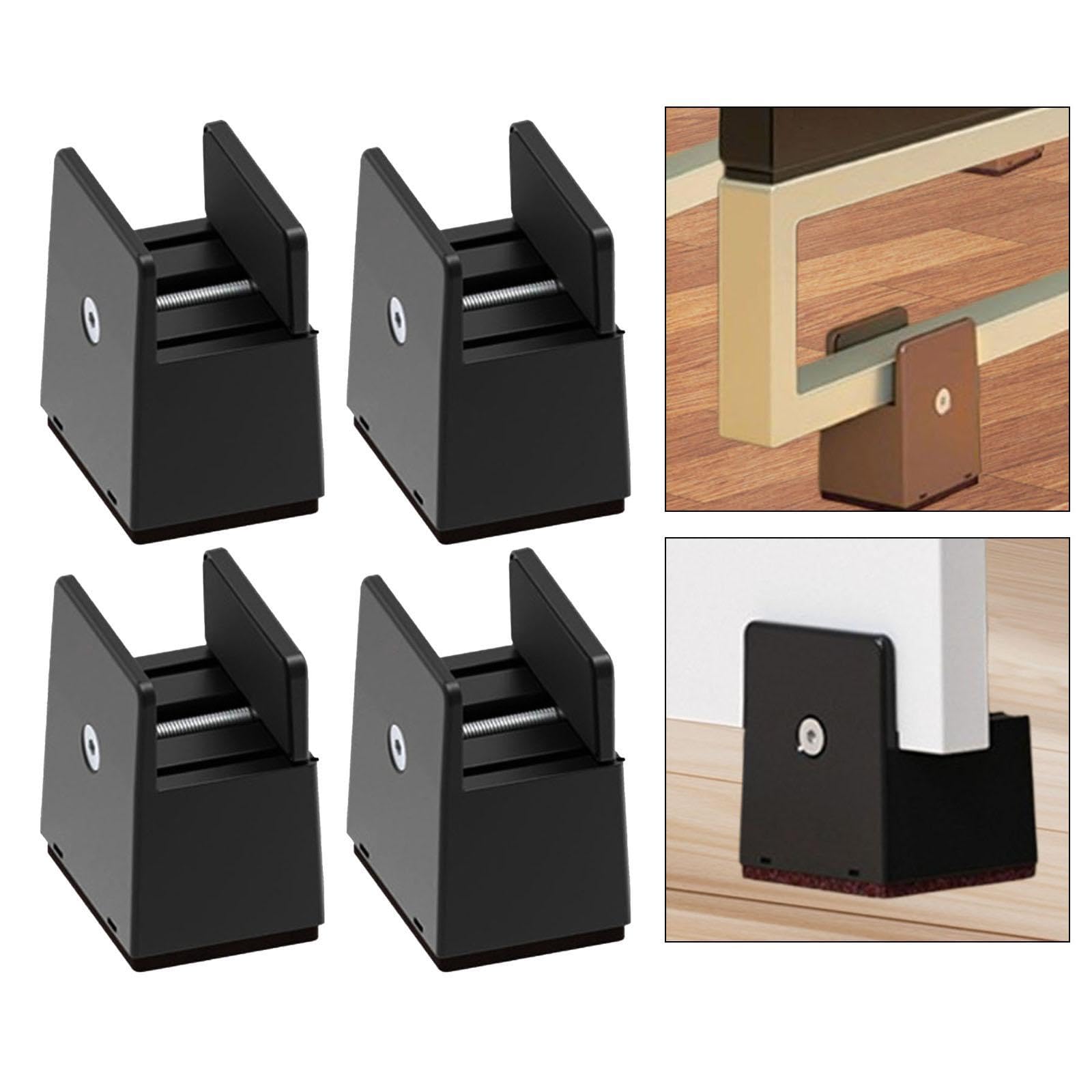 4 Elevadores de Cama, Extensores de Altura, Bloques Elevadores de Patas para Escritorio, Sofá, Cama Y Silla, Negro, Altura 5 Cm