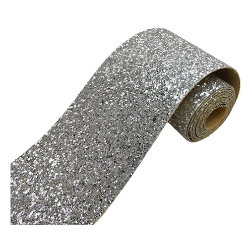 Dostear Silber Glitzer Kleber Tapetenbordüre Bordüre Selbstklebend Kinderzimmer Tapeten Wohnzimmer Wanddeko Badezimmer 3d Fliesenaufkleber Wandleisten silberner Glitzer 5 X 200cm