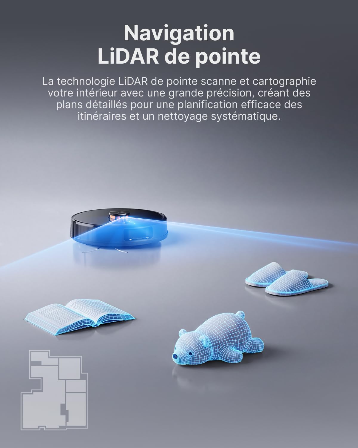 VONKO S6 Pro Robot Aspirateur Laveur avec Station de Vidage Automatique, 8000Pa, Navigation LiDAR 2.0, 180min Autonomie, Détection de Tapis, App & Alexa, Idéal Poils d’Animaux & Sols Dur,Noir