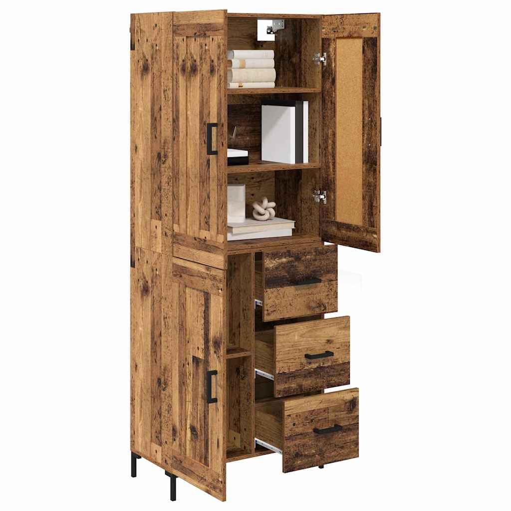 Highboard 2-TLG - Aparato de madera (69,5 x 34 x 180 cm)