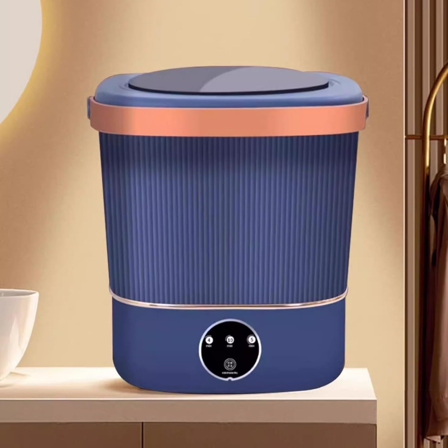 Portable Mini Washing Machine, 15L Compact Washer with Spin Dryer & - Ideal for Travel, Apartments, Baby Clothes & Socks (White)