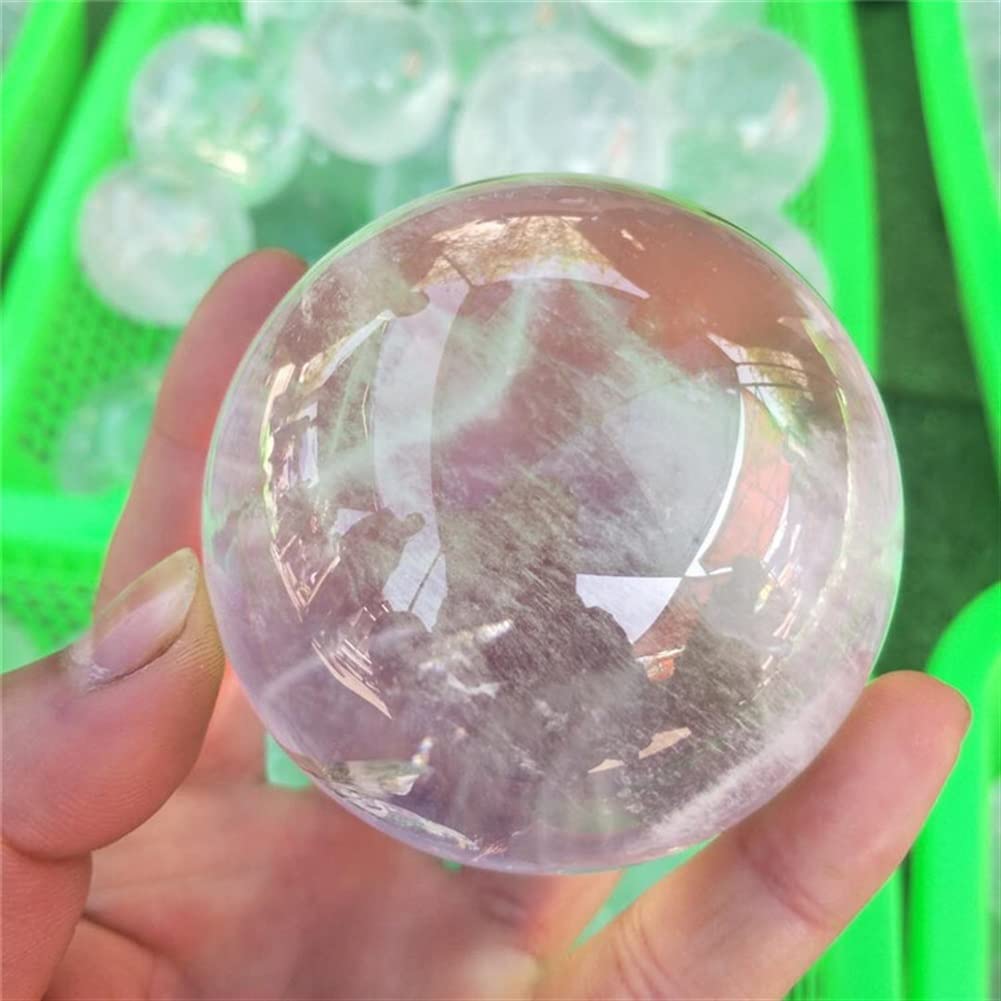 Piedras Preciosas for decoración 1pc Esfera de Cristal de Roca Natural Bolas de Cuarzo Transparente 50MM-80MM for Aura Crystal decoración de la habitación (Color : 1pc 50mm, Size : One Size)