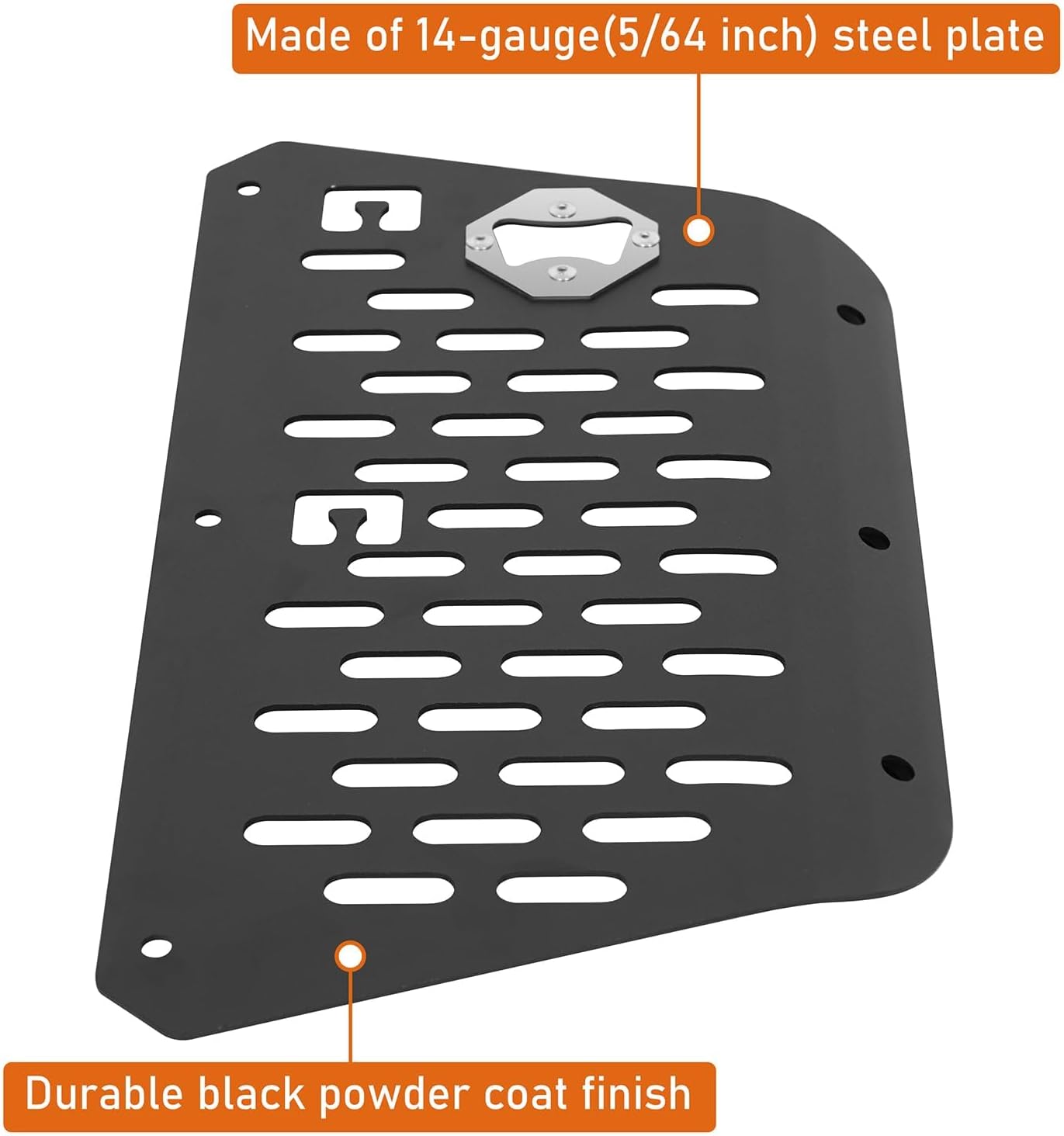 Hooke Road Tailgate Exhaust Vent Cover for 2021-2026 Ford Bronco | Exclude Bronco Sport, Bottle Opener, Steel MOLLE Panel, Rear Door Storage, Camping Accessories, Bolt-on Install