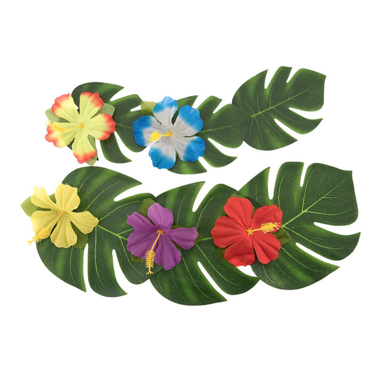 Amosfun 72pezzi Foglie Artificiali Monstera Foglie Verdi Imitazione Per Decorazioni Tropicali Casa Ufficio e Eventi