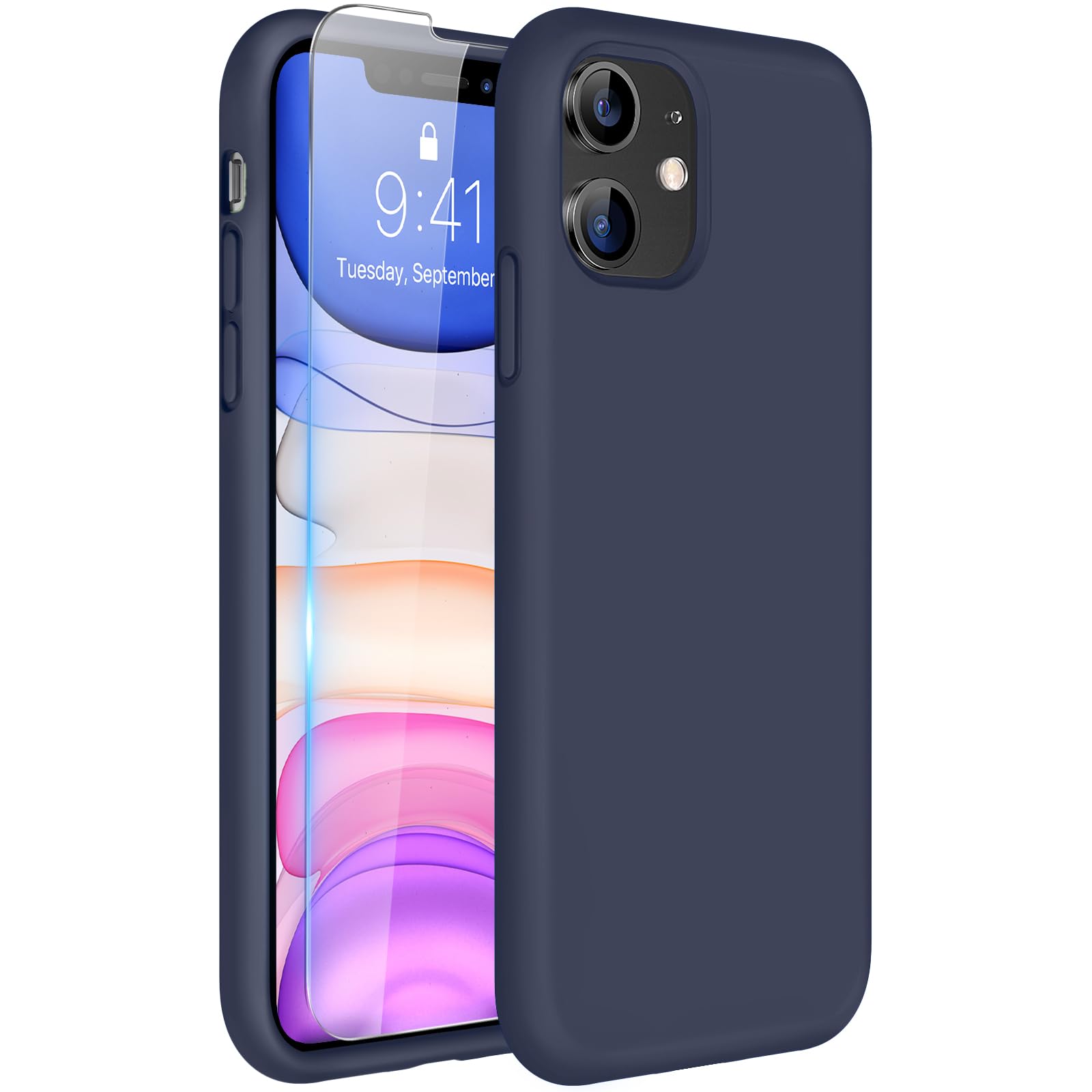 Miracase Silicone for iPhone 11 Phone Case, Dark Blue