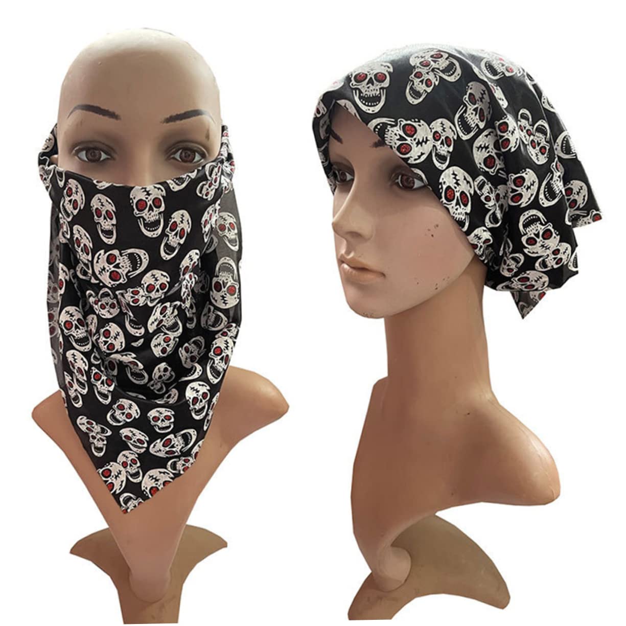 VALICLUD 5piezas Bufanda Bandana De Halloween Patrón De Calavera Pañuelo Fantasmal Para Fiesta y Mascarada Accesorio De Moda Unisex