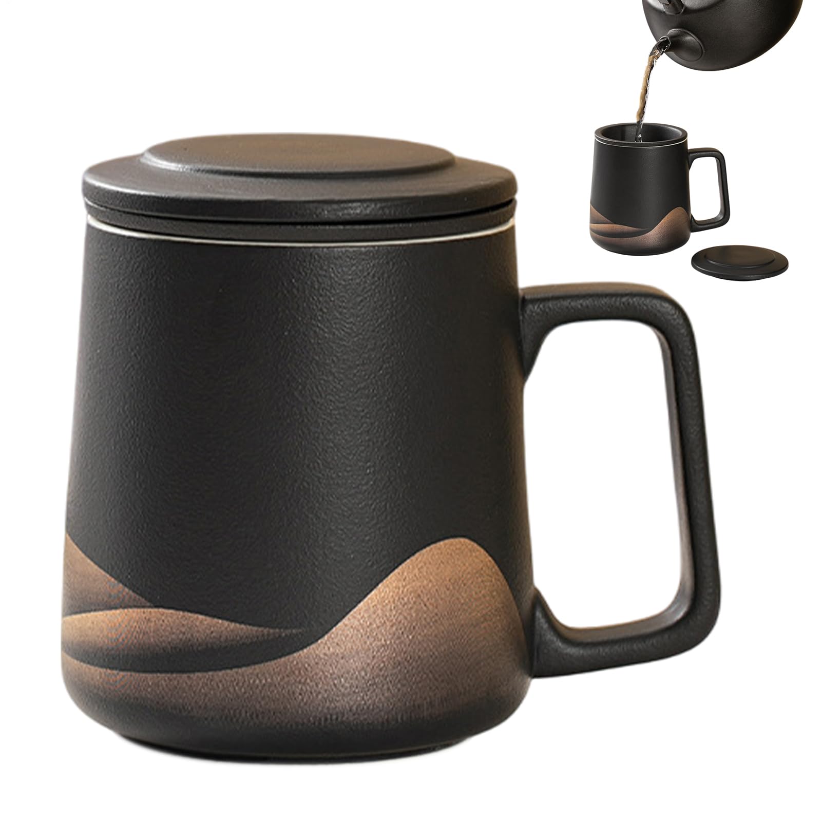 Tasse À Thé Avec Infuseur Mug Bouilloire À Café En Acier Inoxydable | Bouteille À Thé Avec Infuseur Portable Mug Tumbler Infuseur Pour Hommes, Femmes, Maison, Bureau, Café, ,