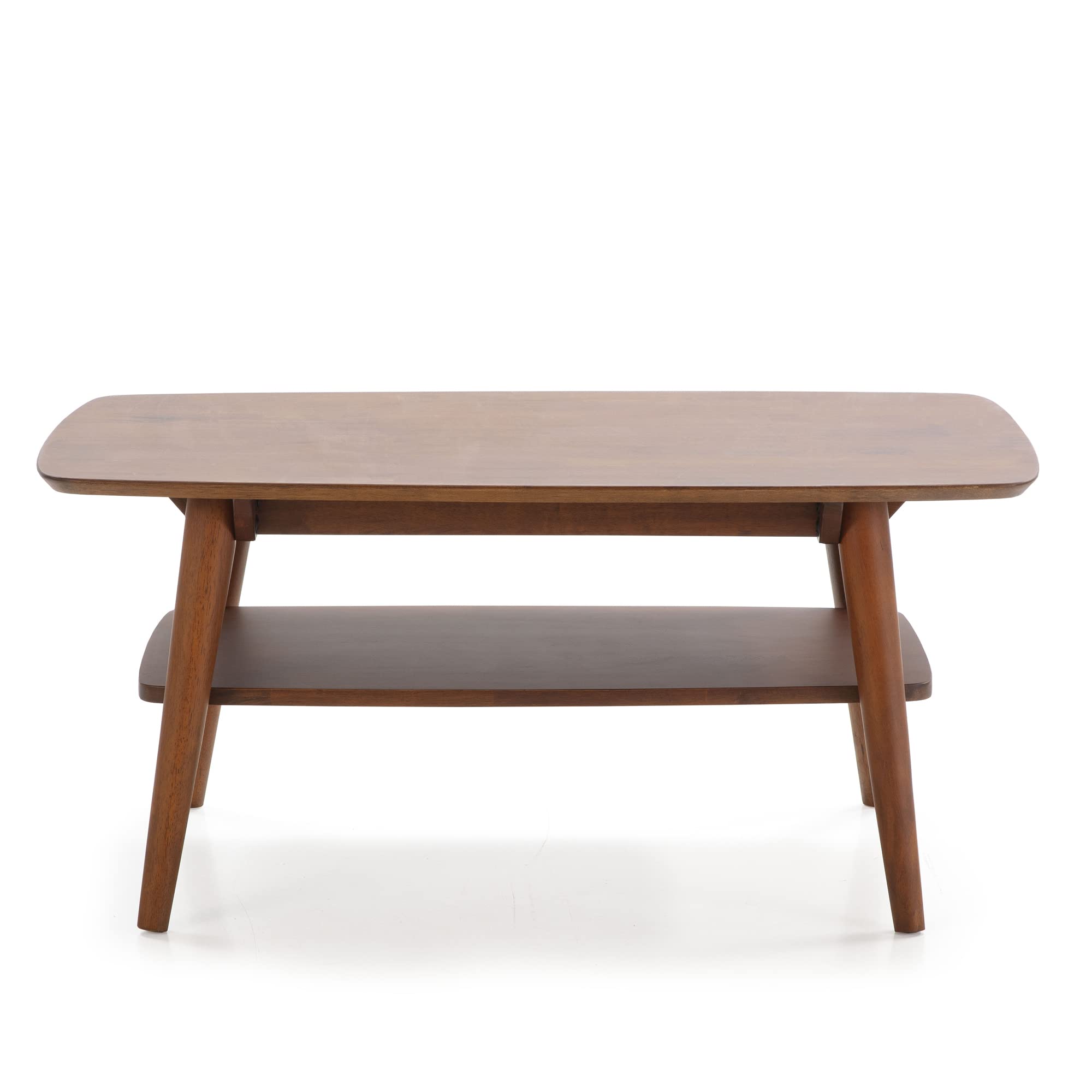 HOMN LIVING Mesa de Centro Palma 1 Hueco Color Nogal, Madera Maciza, 100 cm (Ancho) 60 cm (Profundo) 45 cm (Altura)