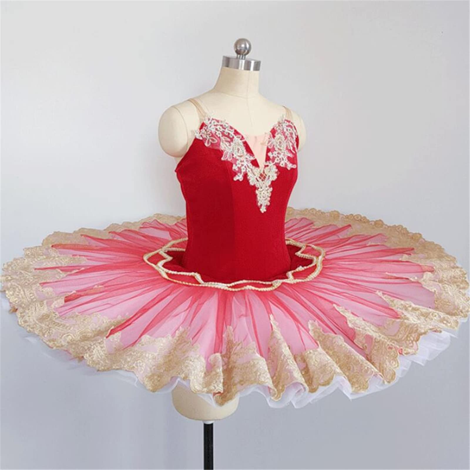 Gonna da Ballo per Bambina tutù Balletto Body da Danza in Cotone Senza Maniche con Gonna da Competizione E da Festa Abiti da Ballo per Esercitarsi (A1504)