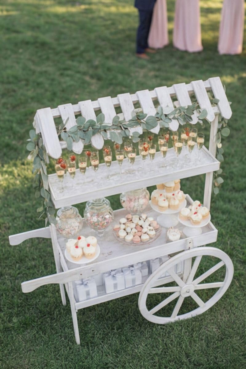 Regalos Miguel - Carritos Candy Bar - Carrito Candy Bar Madera Strawberry Envejecido - Madera Natural