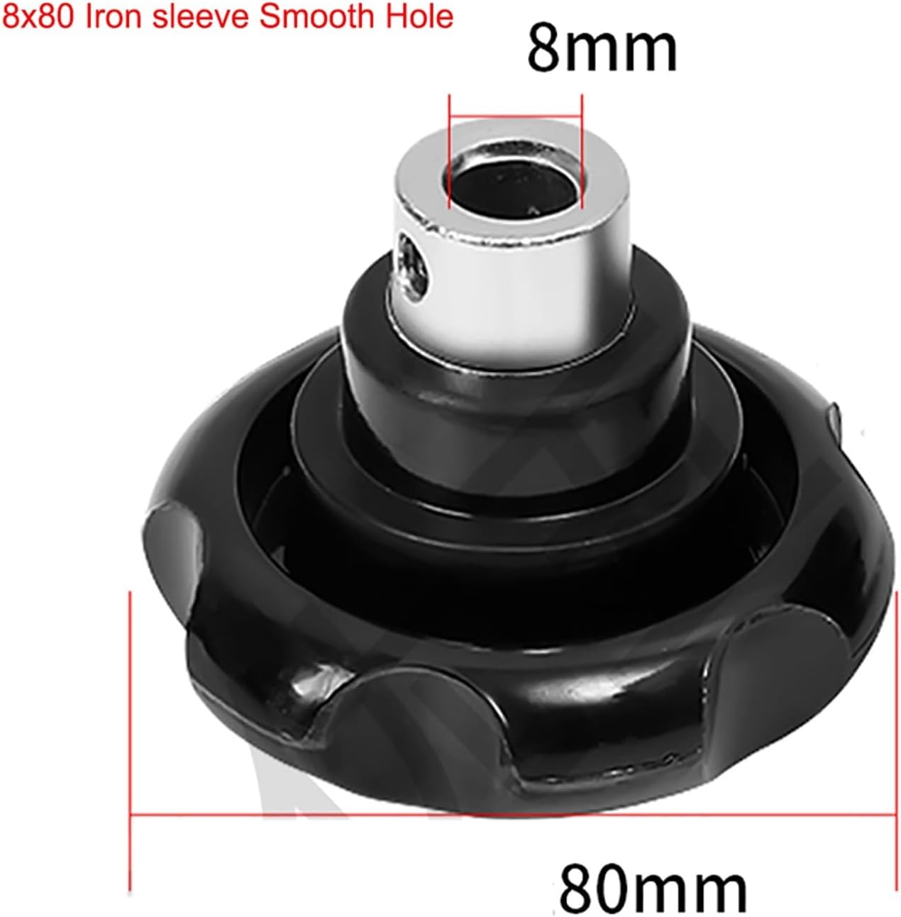 1Pcs Bakelite Round Corrugated Handwheel M8-M12 Machine Tool Handle Six-Star Wave Wheel Hand Tighten Nuts(8x80 Iron Sleeve)