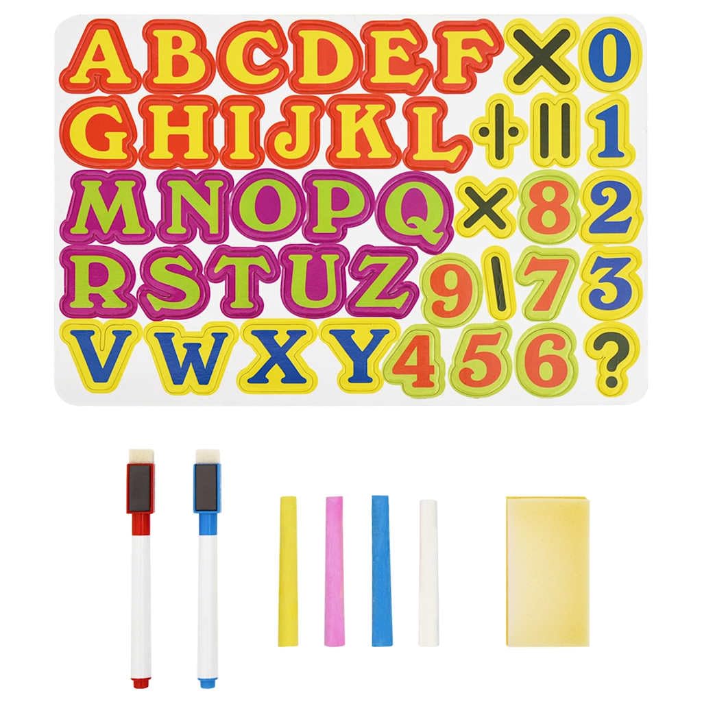 Mangloder - Set di cavalletto bifacciale per bambini, con lavagna magnetica e lavagna, include lettere, numeri, colori, strumenti di scrittura per l'apprendimento creativo e il gioco nella cameretta