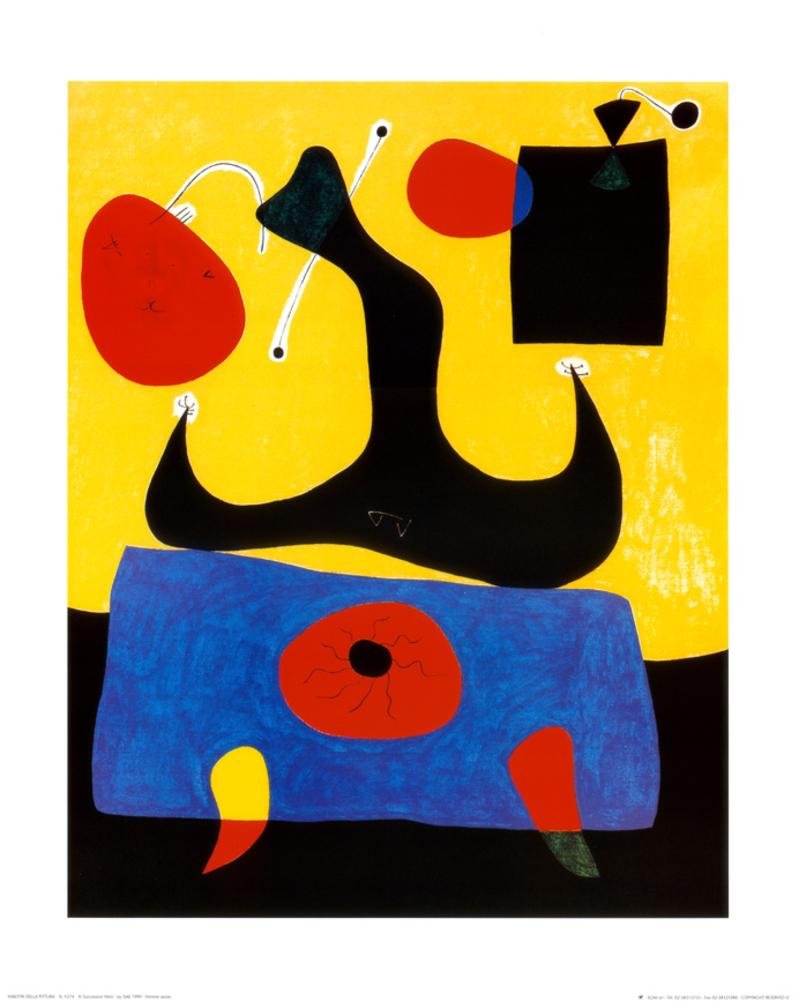ジョアン・ミロ、座る女性Ⅰ、希少画集画、新品額装付 Amazon.co.jp: Femme Assise アートプリントアートポスタープリント