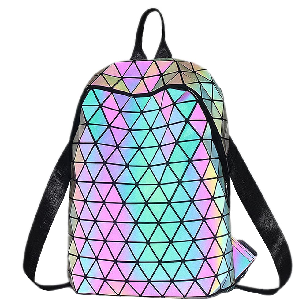 Ulalaza Geometric Luminous Tote Bag Holographich Purses and Handbags Flash Reflactive Crossbody Bag for Women (1314-4)