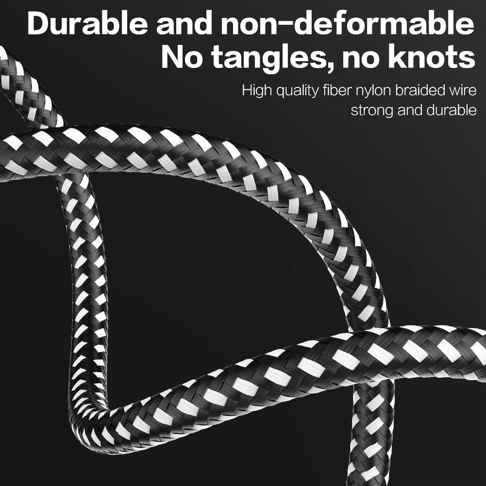 iPhone Charger MFi Certified Lightning Cable SANYEYE 5Pack(3/3/6/6/10ft) Nylon Braided Fast Charging & Sync Compatible iPhone 11/ Pro/Max/X/XS/XR/XS Max/ 8/ Plus/7/7 Plus/6/6S/6 Plus