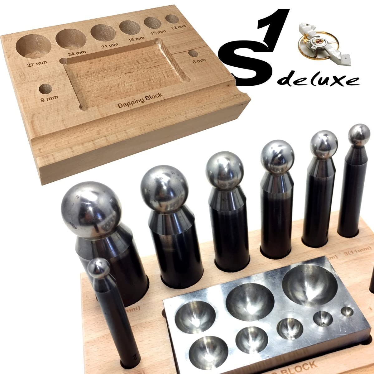 Set 36 Imbottitori Per Curvatura Metalli Con Base In Legno - Diametri Da 3.5 A 25 Mm - Foto 2