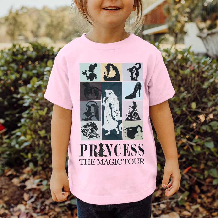 Image of Princess Shirts Toddler Girl Magic Kingdom Kid Shirt Girls Trip Tee Holiday Magical Castle Vacation Short Sleeve Tops