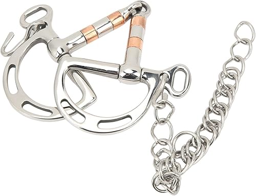 Miniatura 9 de plplaaoo Broca de caballo, hierro de boca de caballo, boca de caballo, anillo de mordedura de caballo, anillo D de cobre de acero inoxidable con