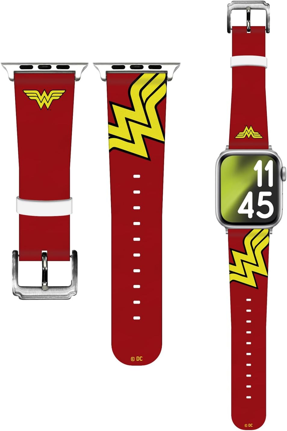 Head Case Designs Officially Licensed Wonder Woman DC Comics Classic Logo Art Genuine Leather Watch Strap Compatible with Apple Watch 38/40/41mm