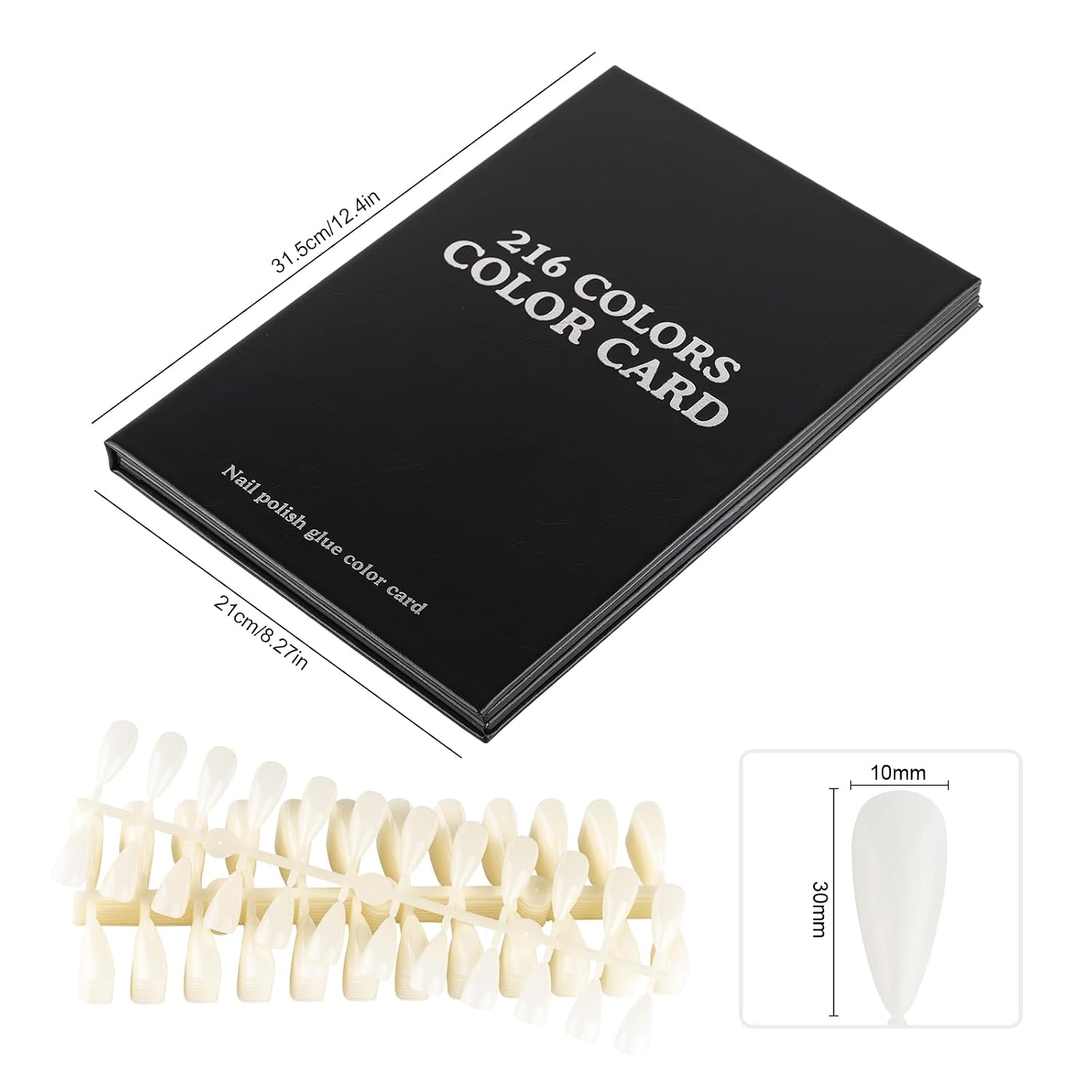 NMKL38 216 Nail Color Display Book with 240 Nail Tips,Professional Nail Color Swatches Book for Nail Polish UV Gel,Nails Salon