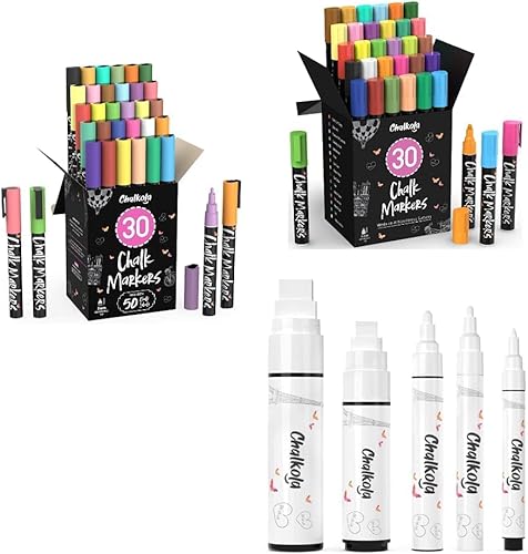 Paquete de tiza - 30 marcadores de 0.118 in + 30 marcadores de 0.236 in + 5 blancos