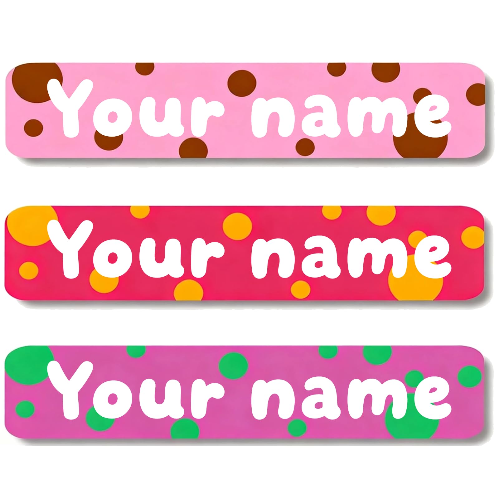Personalized Waterproof Name Stickers for Kids, Washable Clothing Labels, Durable Name Tags for School, Kindergarten, Lunch Boxes, Books, Toys – Ideal Back to School（Colored dots）
