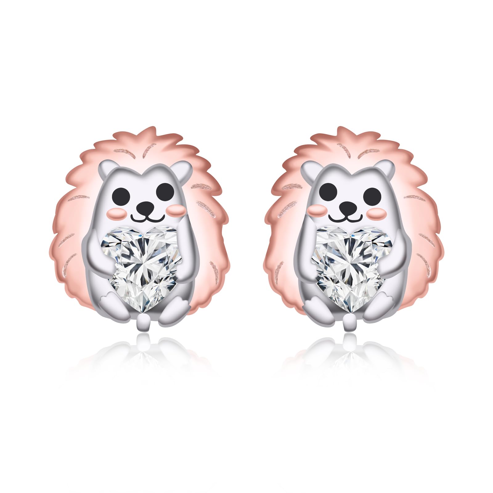 Cute Hedgehog Earrings for Women - 925 Sterling Silver Hedgehog Earrings Studs Cute Animal Studs Earrings Hypoallergenic Jewelry Gifts