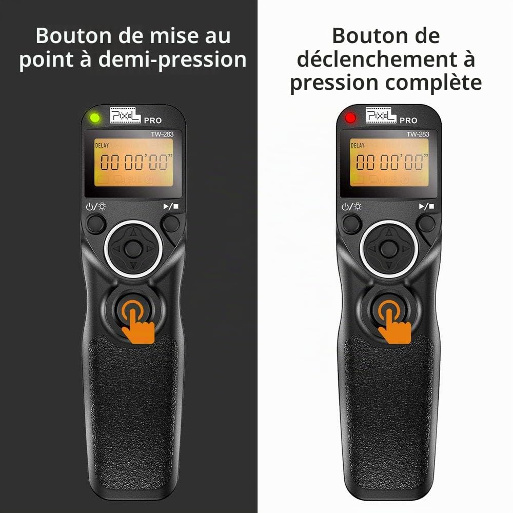Télécommande Déclencheur sans Fil à Distance avec Minuterie avec 2 câbles de Connexion S1/S2, Pixel Câble de déclenchement 2,4G pour Sony Alpha a9 a99II a7 a7II a7R a7RII A7s A7III ILCE-7M3