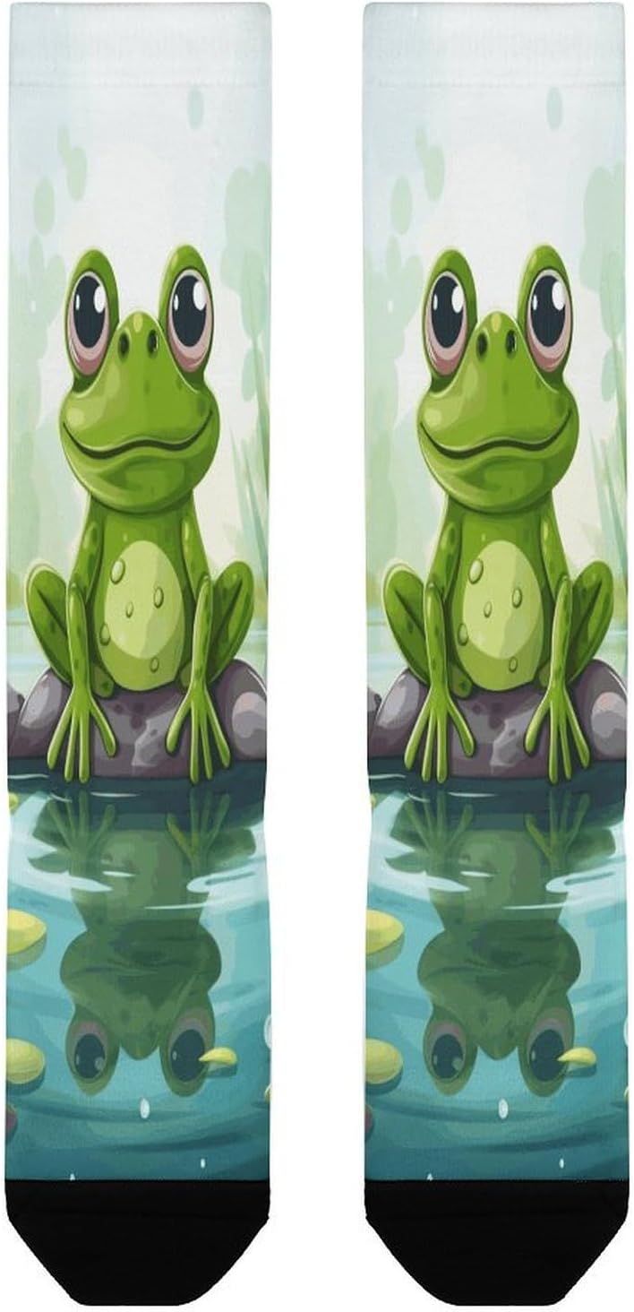 Frog in A Pond Compression Sock Circulation Support Socks Lightweight Knee High Tube Sock Over-The-Calf Sock for Adult