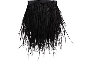 2 Yards Ostrich Feathers Fringe Trim Ribbon for Sewing Latin Dance Dress DIY