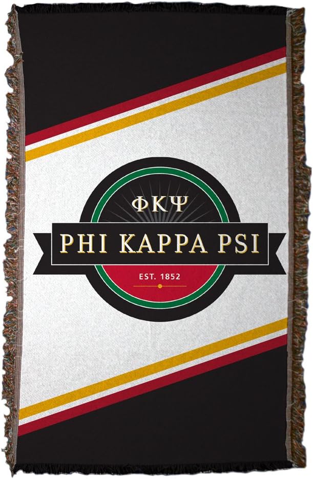 VictoryStore Blanket - Phi Kappa Psi Woven Blanket, Diagonal Design, Polyester, 35x54 Inches
